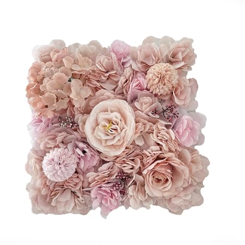 YShiuoL Künstliche Blumenwand Panel 1pc Künstliche Blume Wand Panel Rose Blume Hintergrund Party Hochzeit Hintergrund Braut Home Garten Dekoration(Pink B) von YShiuoL
