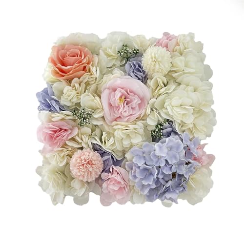 YShiuoL Künstliche Blumenwand Panel 1pc Künstliche Blume Wand Panel Rose Blume Hintergrund Party Hochzeit Hintergrund Braut Home Garten Dekoration(Pink Purple) von YShiuoL