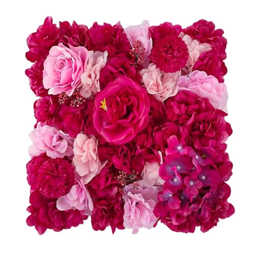 YShiuoL Künstliche Blumenwand Panel 1pc Künstliche Blume Wand Panel Rose Blume Hintergrund Party Hochzeit Hintergrund Braut Home Garten Dekoration(Rose red) von YShiuoL