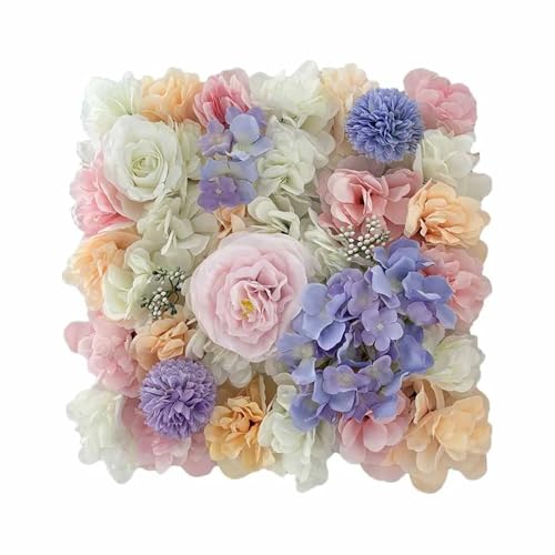 YShiuoL Künstliche Blumenwand Panel 1pc Künstliche Blume Wand Panel Rose Blume Hintergrund Party Hochzeit Hintergrund Braut Home Garten Dekoration(Violet) von YShiuoL