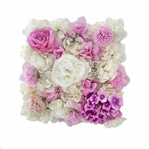 YShiuoL Künstliche Blumenwand Panel 1pc Künstliche Blume Wand Panel Rose Blume Hintergrund Party Hochzeit Hintergrund Braut Home Garten Dekoration(White pink) von YShiuoL