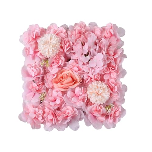 YShiuoL Künstliche Blumenwand Panel 35 * 35cm Outdoor Künstliche Blume Wände for Dekoration Rosa Seide Blumen Panel Hintergrund Dekor Home Party(Pink) von YShiuoL