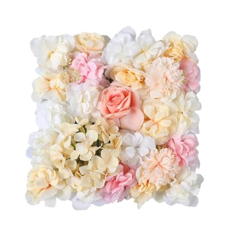 YShiuoL Künstliche Blumenwand Panel 35 * 35cm Outdoor Künstliche Blume Wände for Dekoration Rosa Seide Blumen Panel Hintergrund Dekor Home Party(Yellow) von YShiuoL