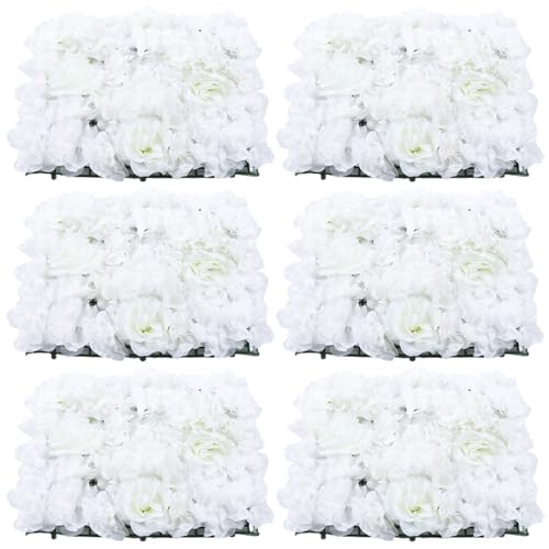 YShiuoL Künstliche Blumenwand Panel 6/9/15 stücke Künstliche Milchig Weiße Blume Wand Panel Seide Blume for Hochzeit Party Hintergrund Dekor(6pcs Milky White) von YShiuoL
