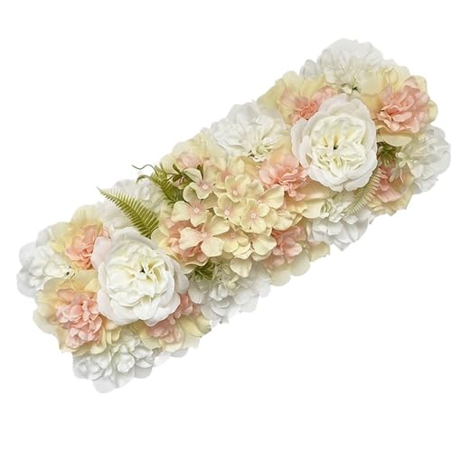 YShiuoL Künstliche Blumenwand Panel Künstliche Rose Blume Panel for Hochzeit Decor Wand Hintergrund Bankett Tisch Arrangement Dekoration Party liefert(Champagne White) von YShiuoL