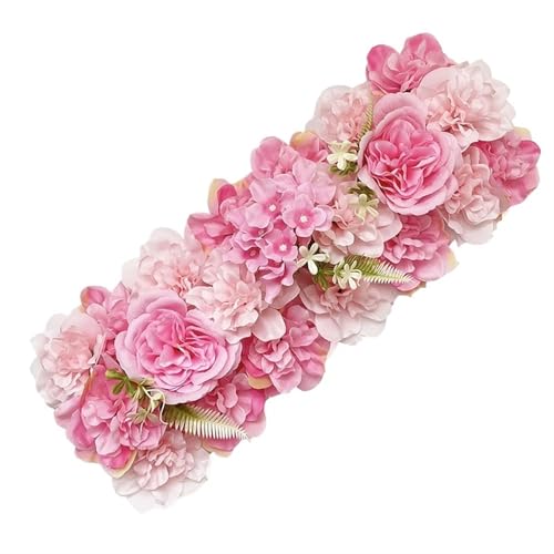 YShiuoL Künstliche Blumenwand Panel Künstliche Rose Blume Panel for Hochzeit Decor Wand Hintergrund Bankett Tisch Arrangement Dekoration Party liefert(Pink) von YShiuoL