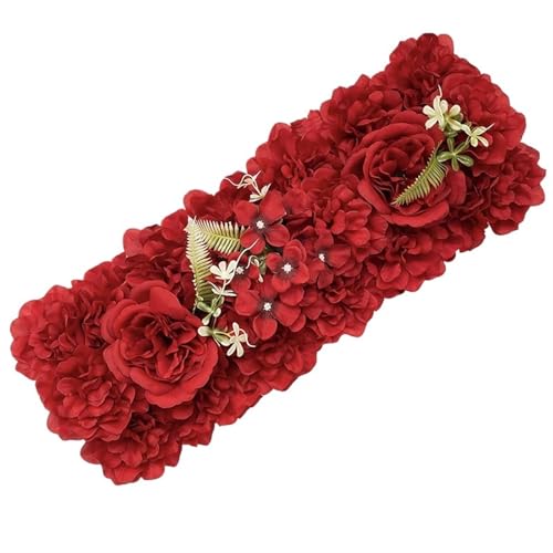 YShiuoL Künstliche Blumenwand Panel Künstliche Rose Blume Panel for Hochzeit Decor Wand Hintergrund Bankett Tisch Arrangement Dekoration Party liefert(Red) von YShiuoL