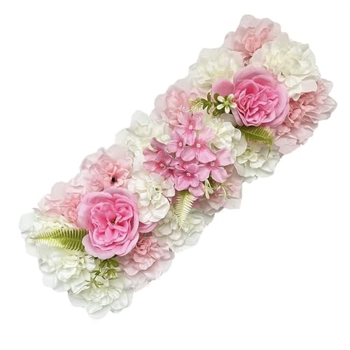 YShiuoL Künstliche Blumenwand Panel Künstliche Rose Blume Panel for Hochzeit Decor Wand Hintergrund Bankett Tisch Arrangement Dekoration Party liefert(White pink) von YShiuoL