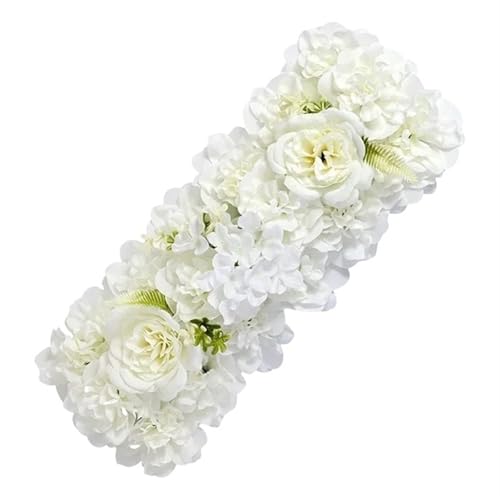 YShiuoL Künstliche Blumenwand Panel Künstliches Seidenblumengesteck, das for Hochzeitsbogen führt, Blumenarrangement, künstliche Blumenreihe, Dekoration for den Hochzeitsbogen, Hintergrund(White) von YShiuoL