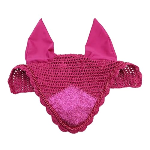 YShiuoL Sattelunterlage Equestrian Products Horseing Satteldecke, gehäkelte Ohrenhaube, Pferdepolo-Wickel, glitzerndes Schabracken-Set(Crochet Fly Veil) von YShiuoL