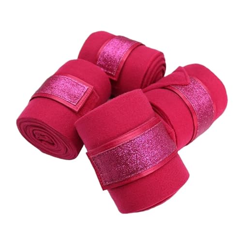 YShiuoL Sattelunterlage Equestrian Products Horseing Satteldecke, gehäkelte Ohrenhaube, Pferdepolo-Wickel, glitzerndes Schabracken-Set(Polo Wraps) von YShiuoL