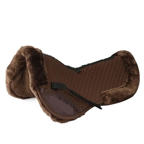 YShiuoL Sattelunterlage Künstliche Lammhaar-Reitsattelunterlage, stoßfeste Ausrüstung, Stoßdämpfung beim Reiten(Brown L) von YShiuoL