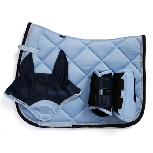 YShiuoL Sattelunterlage Reitausrüstungsgeschirr, hellblau, Stufensattel, Sweatsuit, Schublade, Ohrenschützer, Leggings, Barriere, Pferdeschweißpolster(7) von YShiuoL