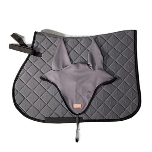 YShiuoL Sattelunterlage Sattelpolster-Ohrenschützer-Set, Geschirr, Schweißpolster, Ohrenschützer, Geschirr, Reitzubehör for Reiten(Grey Suit) von YShiuoL