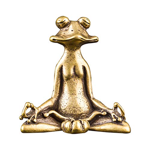 Vintage Messing-Dekofigur Frosch, sitzend, Räuchergefäß, Skulptur, Schreibtisch-Ornament von Roadoor