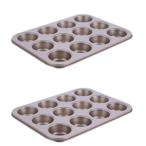 Backform, 2er-Set Muffinform Kleine Brotkuchen Antihaft-Backform Runde Form(Gold) von YTACPN