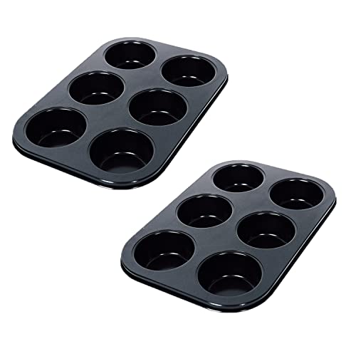 Backform, 2er Set Muffinform Kleine Kuchen Backförmchen Cupcake-Form Flachboden(Black) von YTACPN
