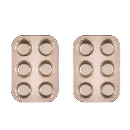 Backform, 2er Set Premium Cupcake-Pfannen Antihaft-Muffinform Mini-Muffin Pancupcake(Gold) von YTACPN