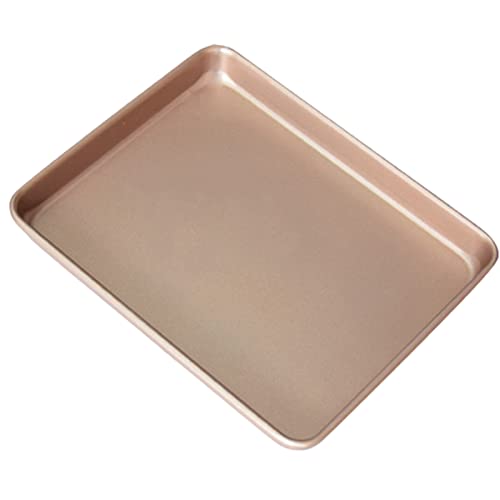 Backform, Auslaufsichere rechteckige Backform aus roségoldfarbenem Kohlenstoffstahl for den Ofen(44x30x2.5cm) von YTACPN