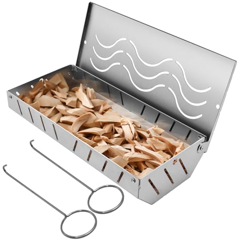 YTACREA Räucherbox Gasgrill, Smoker Box mit Großem Fassungsvermögen und Sauerstoffaufnahme an 5 Seiten, Edelstahl Grill BBQ Räucherbox mit 2 Haken, BBQ Räucherbox Gasgrill Smoker Box Rauch hinzufügen YTACREA Räucherbox Gasgrill, Smoker Box mit Großem Fassungsvermögen und Sauerstoffaufnahme an 5 Seiten, Edelstahl Grill BBQ Räucherbox mit 2 Haken, BBQ Räucherbox Gasgrill Smoker Box Rauch hinzufügen von YTACREA