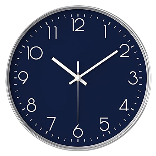 YTAONS 30,5 cm Wanduhr, Nicht tickend, Quarz, leise, batteriebetrieben, runde Uhren, für Zuhause, Küche, Büro, Schule, Wohnzimmer, Dekoration (Marineblau) von YTAONS