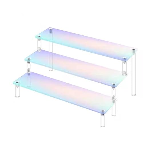 YTBHSHXZ, 2/3 Schichten Acryl Aufbewahrungsregal, farbenfrohes Displayregal für Parfümregal, DIY-Display(Colorful 3 Tier,30cm) von YTBHSHXZ