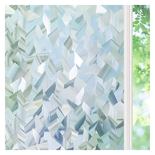 YTBHSHXZ, 3D-Dekor, statisch haftende, wärmeblockierende Glasfolie, Nicht klebender, Abnehmbarer Glasaufkleber, Anti-UV, for das Home Office(Grey,75x200cm) von YTBHSHXZ