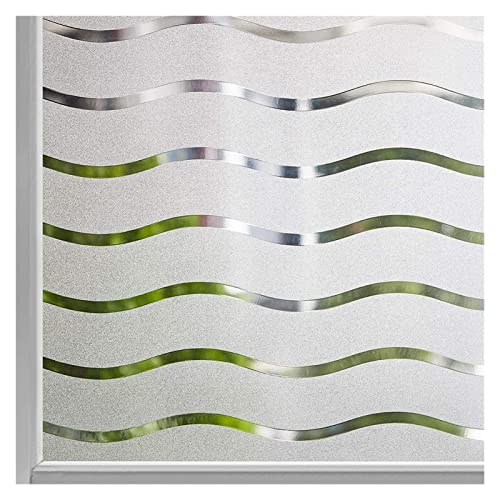 YTBHSHXZ, 3D-Dekor, statisch haftende, wärmeblockierende Glasfolie, Nicht klebender, Abnehmbarer Glasaufkleber, Anti-UV, for das Home Office(Ivory,90x300cm) von YTBHSHXZ