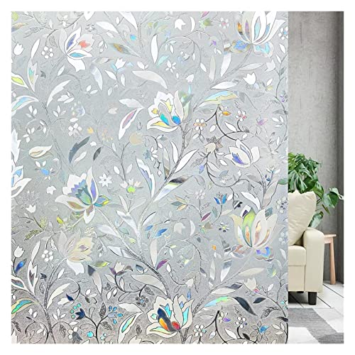 YTBHSHXZ, 3D-Dekor, statisch haftende, wärmeblockierende Glasfolie, nicht klebender, abnehmbarer Glasaufkleber, Anti-UV, for das Home Office(Auburn,90x300cm) von YTBHSHXZ
