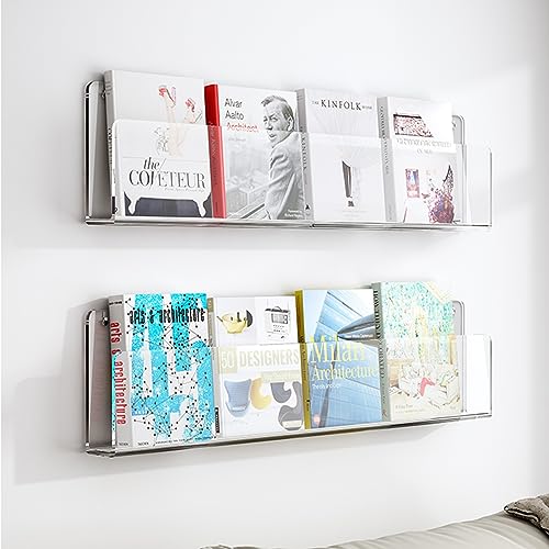 YTBHSHXZ, Acryl Zeitschriftenständer 2 Stück - Hängende Wand transparenter Zeitschriftenständer(80cm(31 1/2")) von YTBHSHXZ