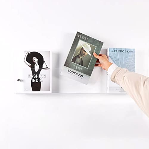 YTBHSHXZ, Klarer Wandmontierbarer Zeitschriftenhalter für Wohnzimmer, Büro, hängender Broschürenständer an der Wand (40cm(15 3/4")) von YTBHSHXZ