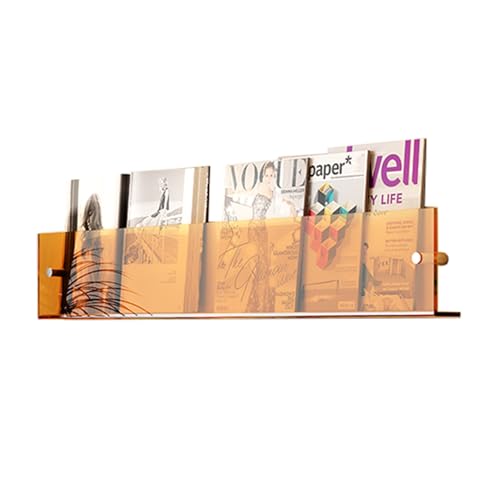 YTBHSHXZ, Moderner Zeitschriftenständer, transparent, Orange, Blau und Braun, für den privaten und gewerblichen Gebrauch (Orange, 100 cm (39 3/8 Zoll)) von YTBHSHXZ