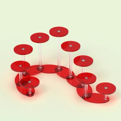 YTBHSHXZ, Multi-Level-Display Rack Runder Tisch Kosmetik Nagellack Display Regal(Red,9 Tier) von YTBHSHXZ