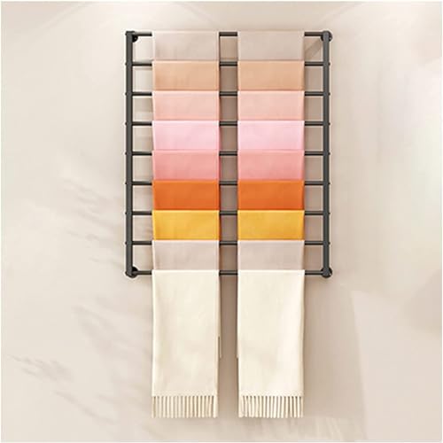 YTBHSHXZ, Schals-Organizer-Halter zur Wandmontage, Metallregal, Bastelraum-Organizer-Ausstellungsständer, schwarzer Geschenkpapierständer(High 120cm,Width 60cm) von YTBHSHXZ