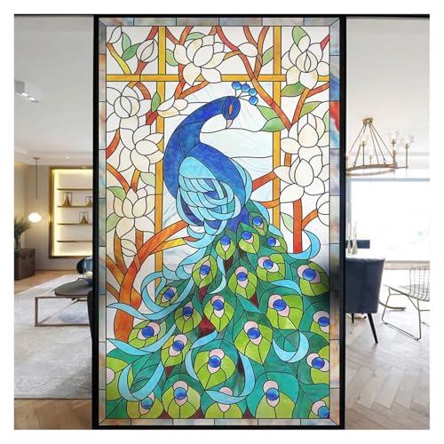 YTBHSHXZ, Selbstklebende Bunte Glasmalerei Milchglasfolie Moderne Kunst Geometrie Muster Fensteraufkleber Blickdicht selbstklebend(Blue,45x90cm) von YTBHSHXZ
