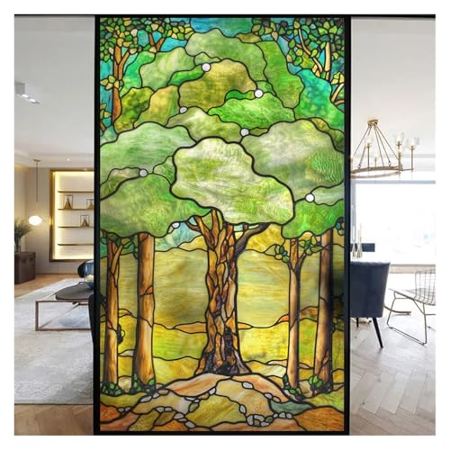 YTBHSHXZ, Selbstklebende Bunte Glasmalerei Milchglasfolie Moderne Kunst Geometrie Muster Fensteraufkleber Blickdicht selbstklebend(G,50x120cm) von YTBHSHXZ