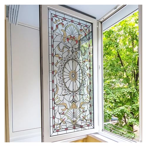 YTBHSHXZ, Selbstklebende Fenster-Sichtschutzfolie, 3D-dekorative Vinyl-Buntglas-Aufkleber von YTBHSHXZ