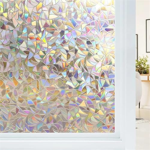 YTBHSHXZ, Selbstklebende Sichtschutzfolie for Fenster, Buntglasfolie, Fensteraufkleber, Nicht klebend, abnehmbar, reflektierend(115x500cm) von YTBHSHXZ