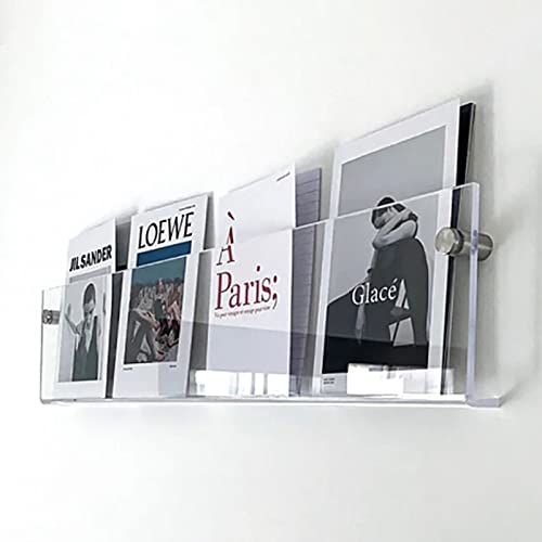 YTBHSHXZ, Transparenter Zeitschriftenständer für Büro, Wohnzimmer, mit Zubehör, Prospektständer zum Aufhängen an der Wand. (80 cm)) von YTBHSHXZ