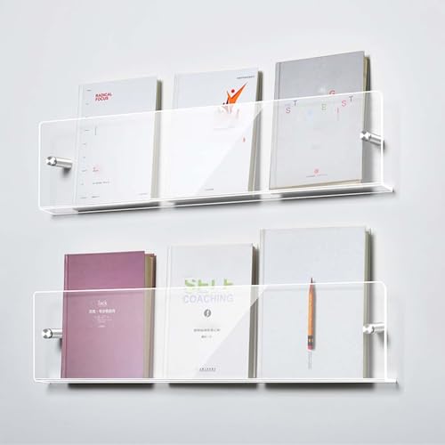 YTBHSHXZ, Zeitschriftenständer aus transparentem Acryl (2 Stück), Wandhalterung für Wohnzimmer und Büro (100 cm (39 3/8 Zoll) von YTBHSHXZ