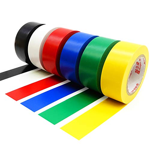 Isolierband aus PVC, 25 mm x 15 m, 6 Farben, 6 Stück von YTBUBOR