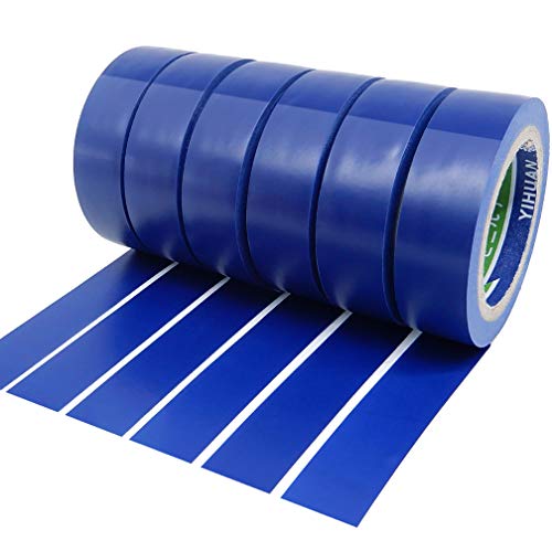 YTBUBOR Isolierband, 6 Rollen 17mm x 9m Isolierband Blau, Wasserdicht Elektrisches Isolierband Selbstklebendes PVC Klebeband für Isolieren, Reparieren, Bündeln von Kabeln von YTBUBOR