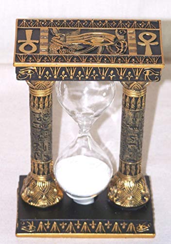 Ägyptische Sanduhr zwischen Säulen mit dem Auge des Re schwarz-Gold von YTC