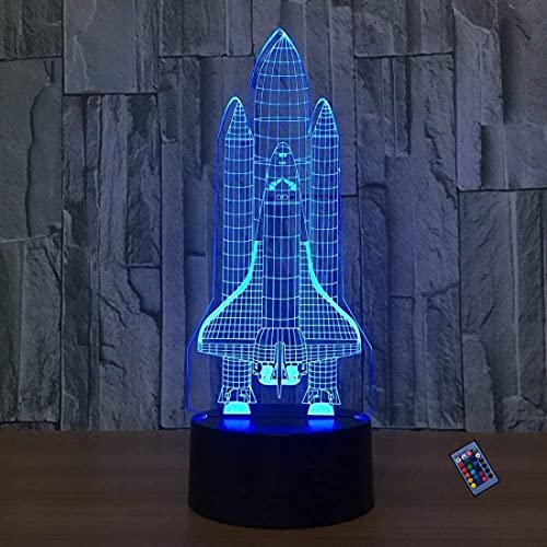 Kreative 3D Rakete Nacht Licht 16 Farben Andern Sich Fernbedienung USB-Strom Touch Schalter Dekor Lampe Optische Täuschung Lampe LED Lampe Tisch Kinder Brithday Weihnachten Geschenke von YTDZLTD