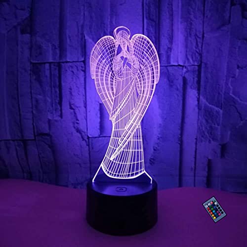 Optische Täuschung 3D Engel Nacht Licht 16 Farben Andern Sich Fernbedienung USB-Strom Touch Schalter Dekor Lampe LED Lampe Tisch Kinder Brithday weihnachten Geschenk von YTDZLTD