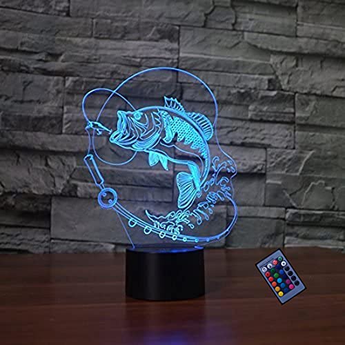 Optische Täuschung 3D Fisch Nacht Licht 16 Farben Andern Sich Fernbedienung USB-Strom Touch Schalter Dekor Lampe LED Lampe Tisch Kinder Brithday weihnachten Geschenk von YTDZLTD