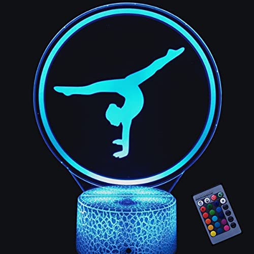 Optische Täuschung 3D Gymnastik Nacht Licht 16 Farben Andern Sich Fernbedienung USB-Strom Touch Schalter Dekor Lampe LED Lampe Tisch Kinder Brithday weihnachten Geschenk von YTDZLTD