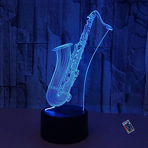 Optische Täuschung 3D Saxophon Nacht Licht 16 Farben Andern Sich Fernbedienung USB-Strom Touch Schalter Dekor Lampe LED Lampe Tisch Kinder Brithday weihnachten Geschenk von YTDZLTD