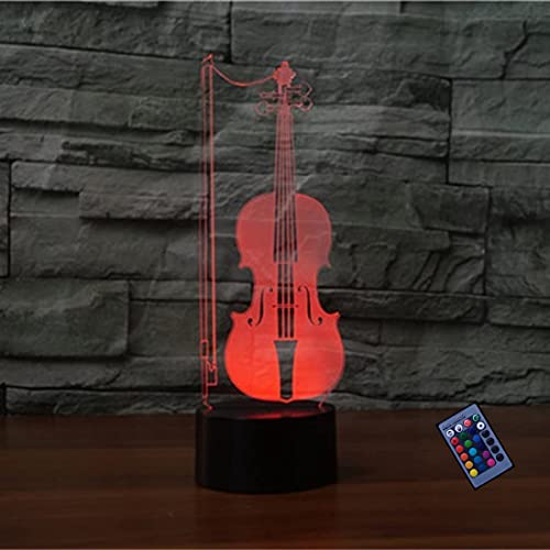 Kreative 3D Cello Nacht Licht 16 Farben Andern Sich Fernbedienung USB-Strom Touch Schalter Dekor Lampe Optische Täuschung Lampe LED Lampe Tisch Kinder Brithday Weihnachten Geschenke von YTDZLTD