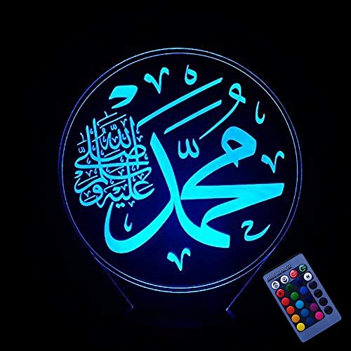 Kreative 3D Islamisches Nachtlicht 16 Farben Andern Sich Fernbedienung USB-Strom Touch Schalter Dekor Lampe Optische Täuschung Lampe LED Lampe Tisch Kind Geburtstag Weihnachten Geschenke von YTDZLTD